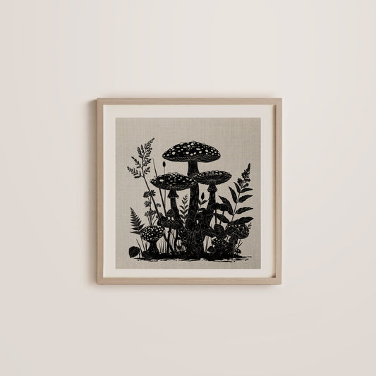 'Fall Mushrooms' Framed Print